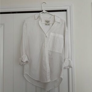 Abercrombie & Fitch White Casual Button Down Shirt
